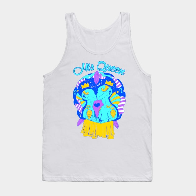 Blue Lovers Kiss - His Queen Tank Top by kenallouis